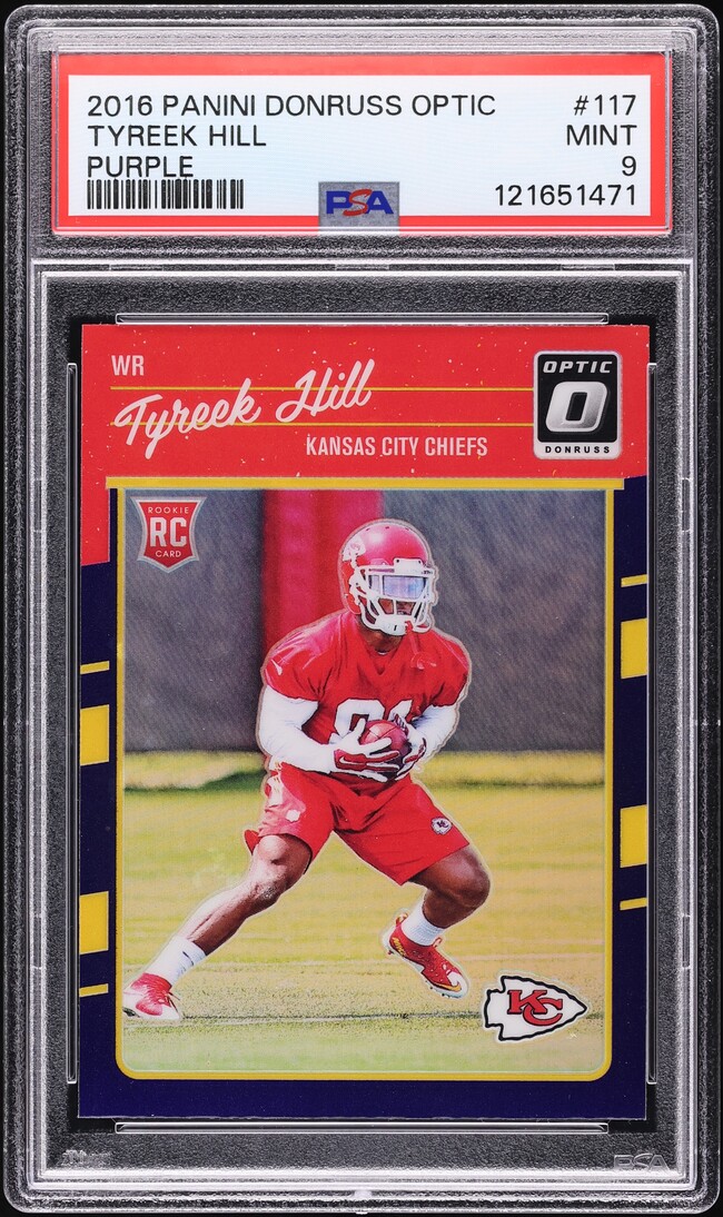 2016 Donruss Optic Purple Tyreek Hill ROOKIE #117 PSA 9 MINT