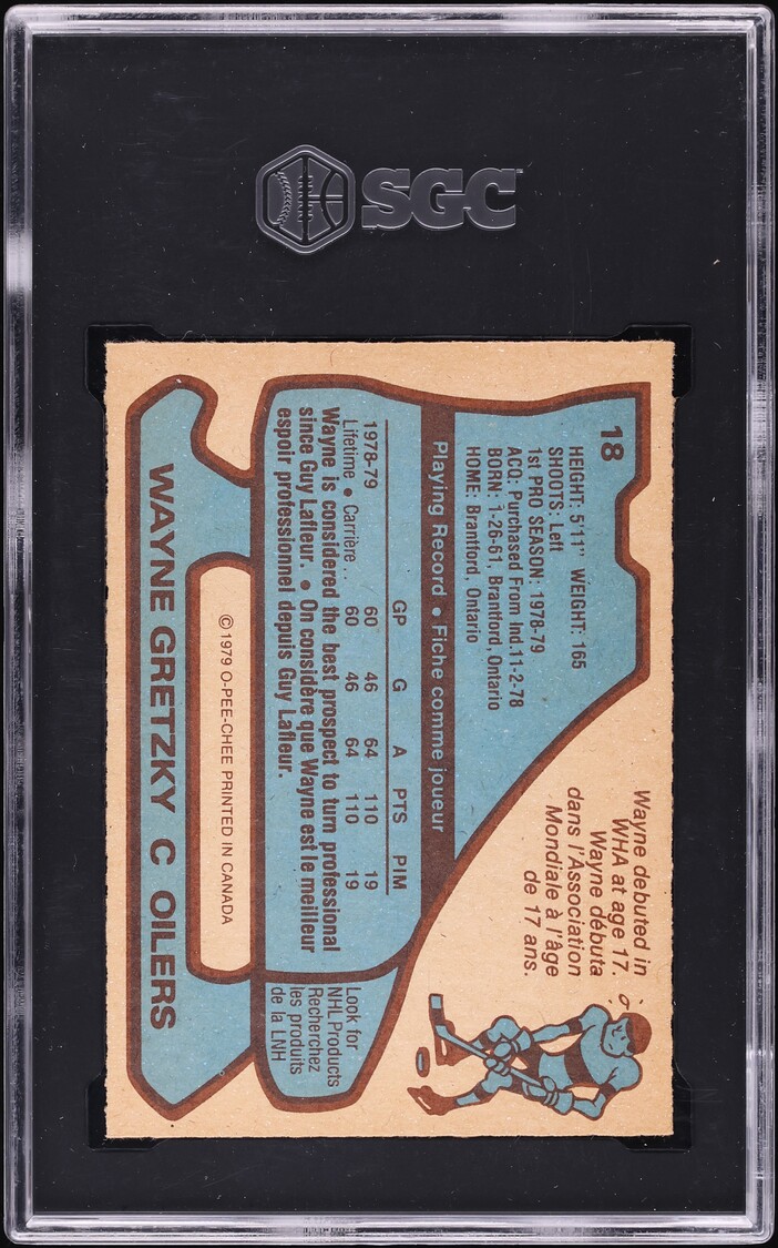 1979 O-Pee-Chee Hockey Wayne Gretzky ROOKIE #18 SGC 7.5 NRMT+
