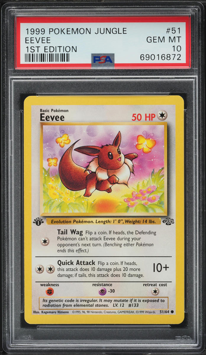 1999 Pokemon Jungle 1st Edition Eevee #51 PSA 10 GEM MINT