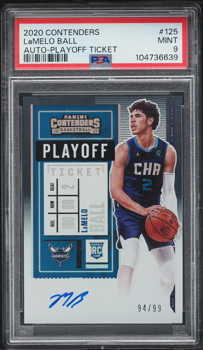 2020 Panini Contenders Playoff Ticket LaMelo Ball ROOKIE AUTO /99 #125 PSA 9