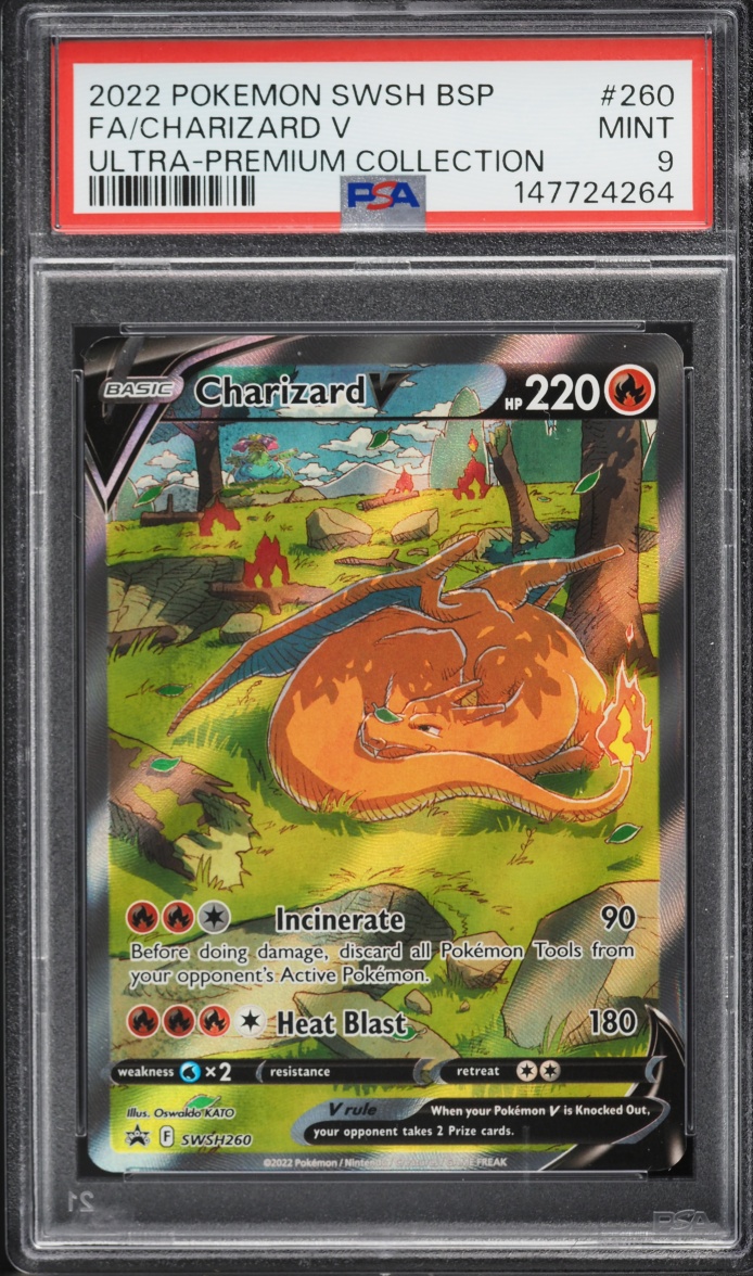 2022 Pokemon Sword & Shield Promo Ultra Premium Collection Full Art Charizard V #260 PSA 9 MINT