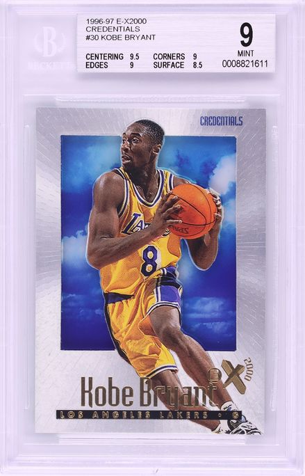 1996 Skybox E-X2000 Credentials Kobe Bryant ROOKIE /499 #30 BGS 9 MINT