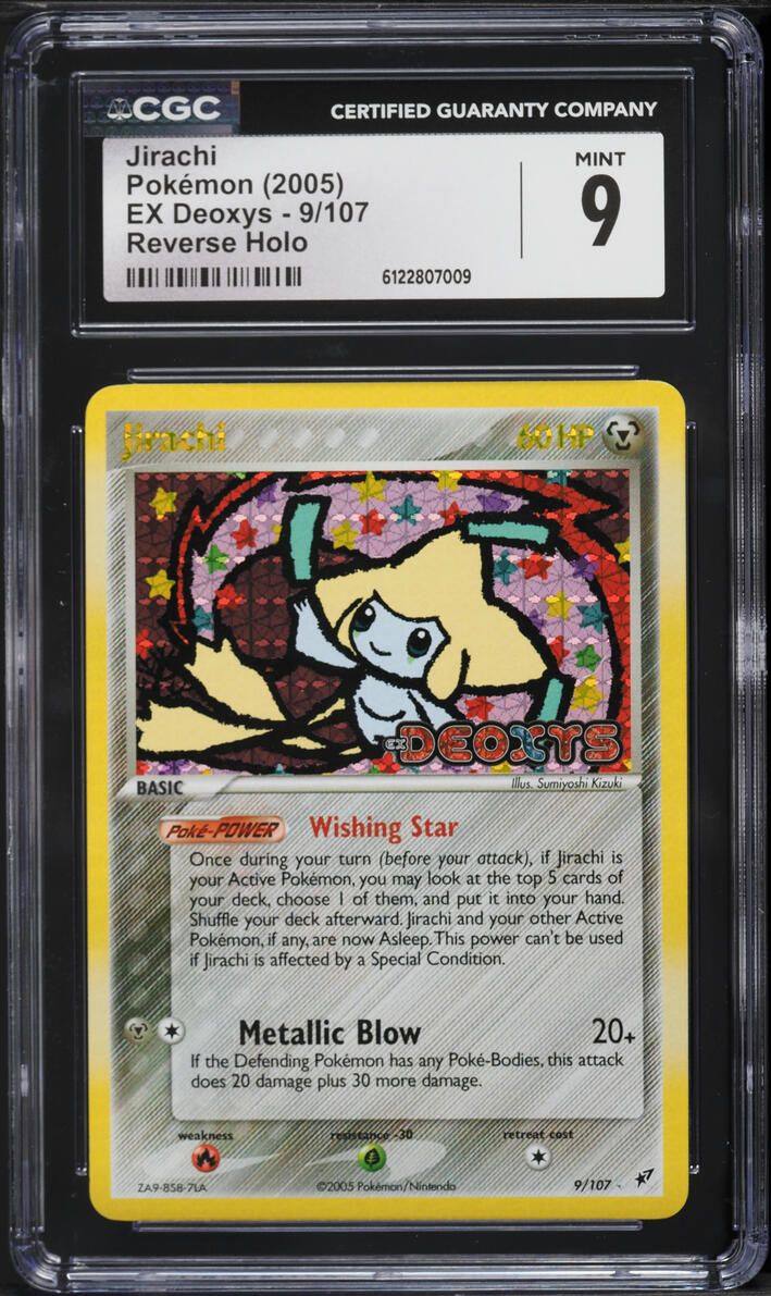 2005 Pokemon EX Deoxys Reverse Holo Jirachi #9 CGC 9 MINT