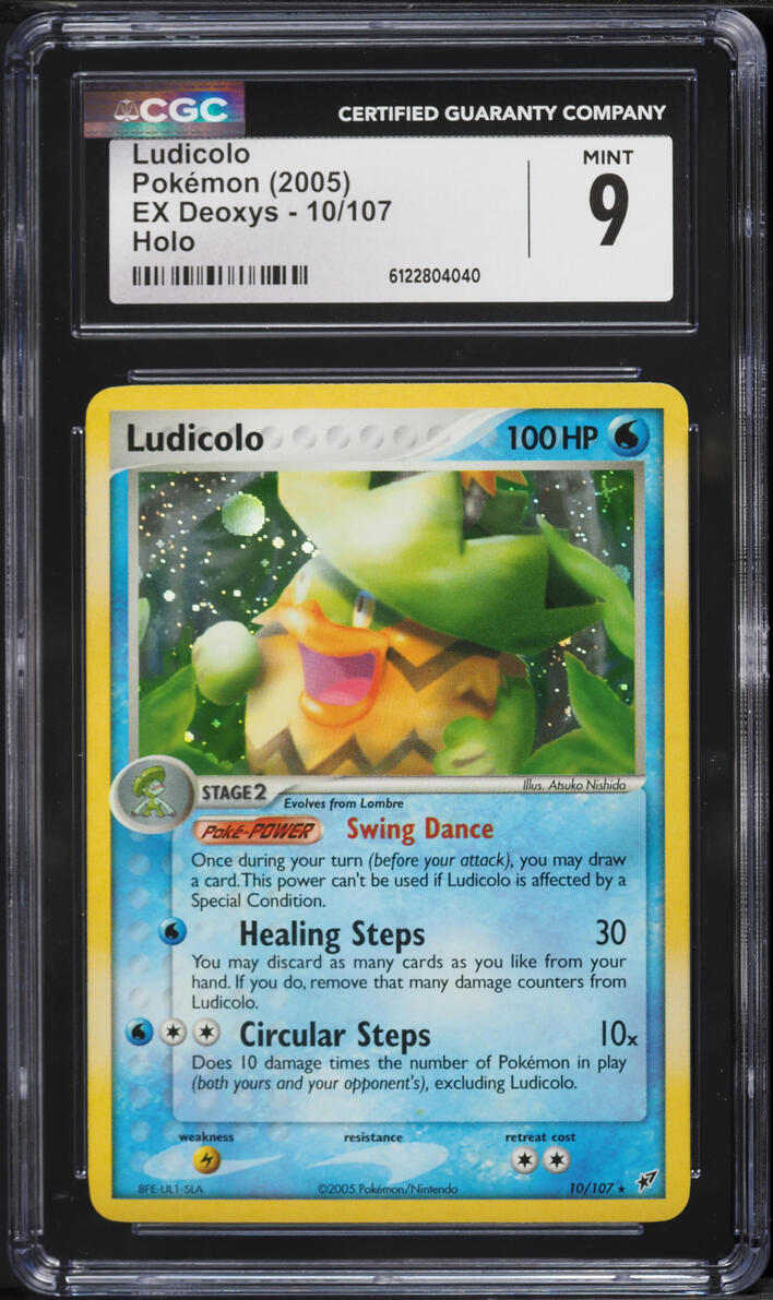 2005 Pokemon EX Deoxys Holo Ludicolo #10 CGC 9 MINT