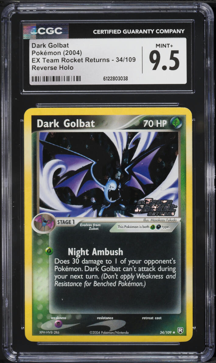2004 Pokemon EX Team Rocket Returns Reverse Holo Dark Golbat #34 CGC 9.5 MINT+