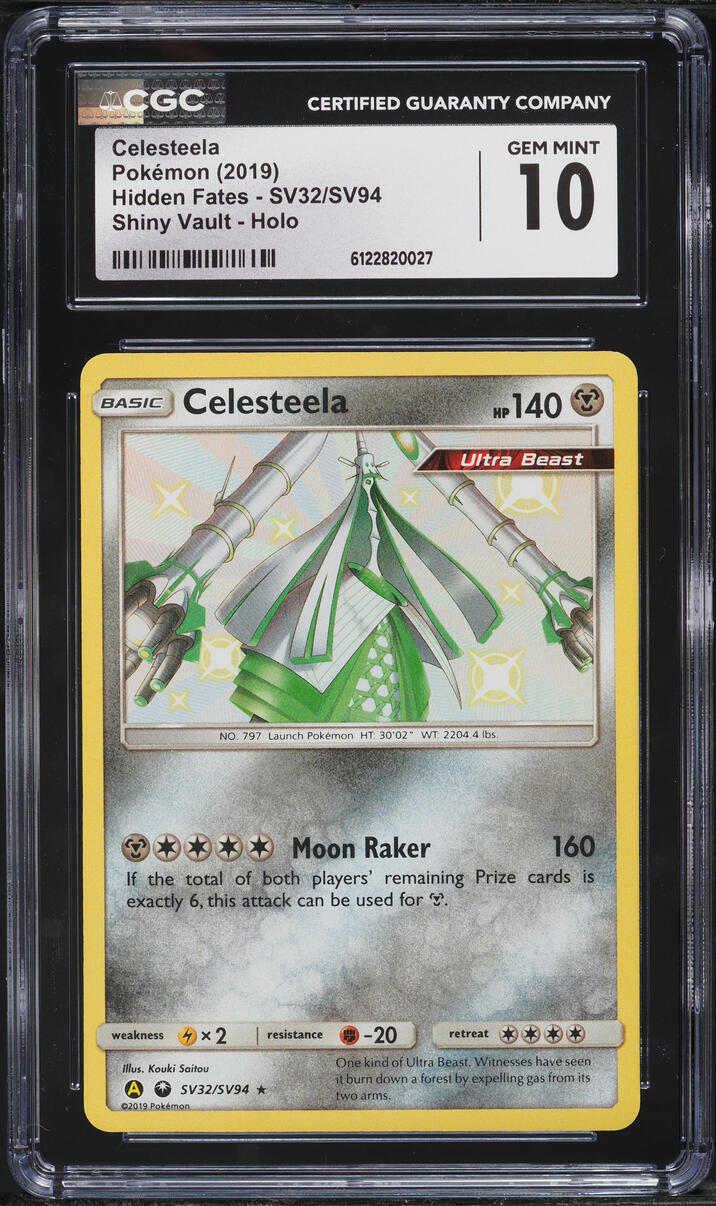 2019 Pokemon Sun & Moon Hidden Fates Shiny Celesteela #SV32 CGC 10 GEM MINT