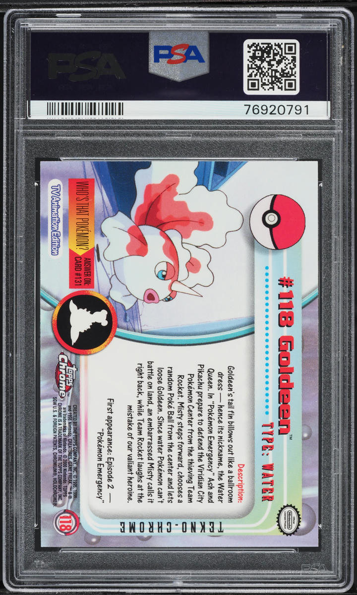 2000 Topps Chrome Pokemon Series 2 Tekno Goldeen #118 PSA 10 GEM MINT