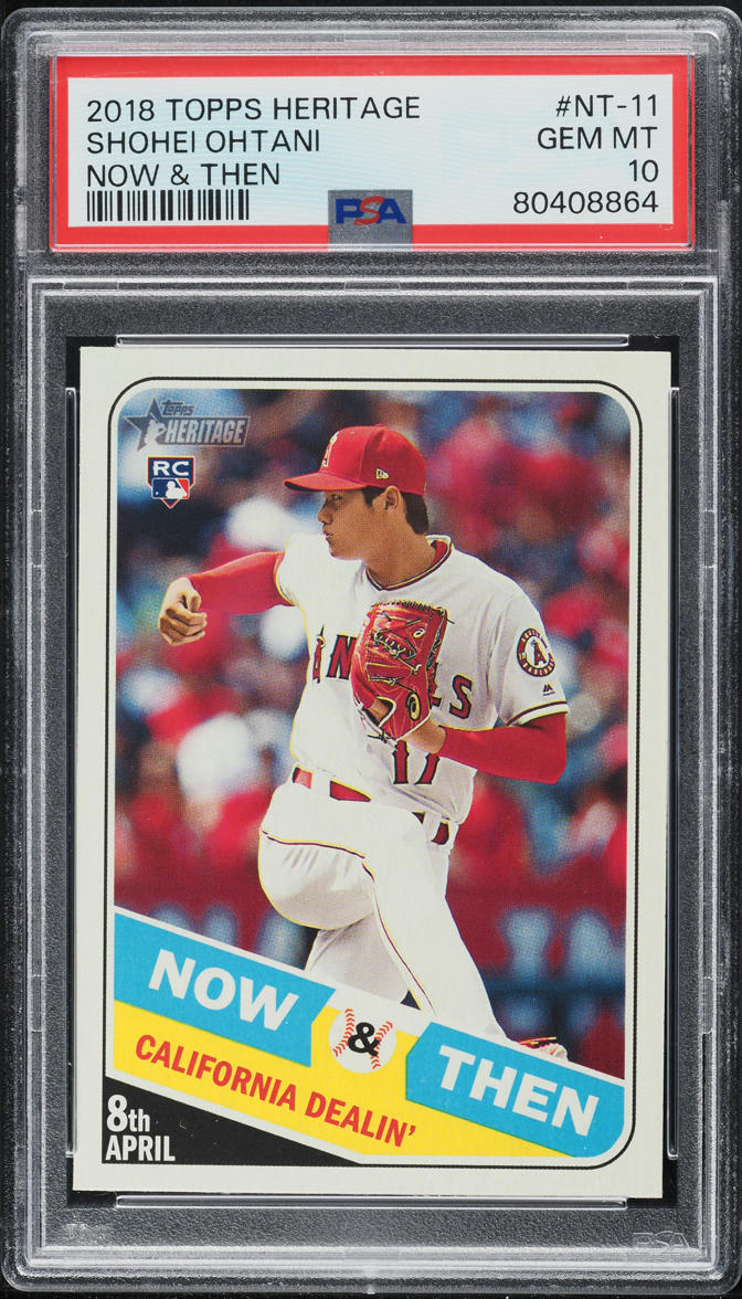 2018 Topps Heritage Now & Then Shohei Ohtani ROOKIE #NT-11 PSA 10 GEM MINT