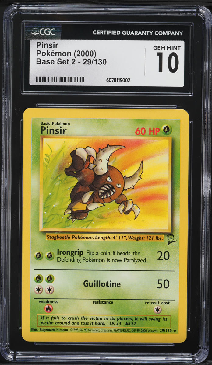 2000 Pokemon Base Set 2 Pinsir #29 CGC 10 GEM MINT