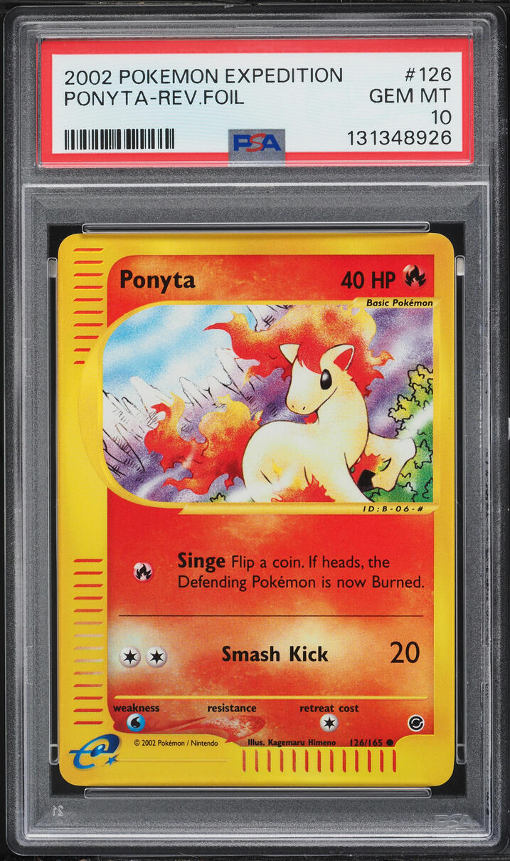 2002 Pokemon Expedition Reverse Holo Ponyta #126 PSA 10 GEM MINT