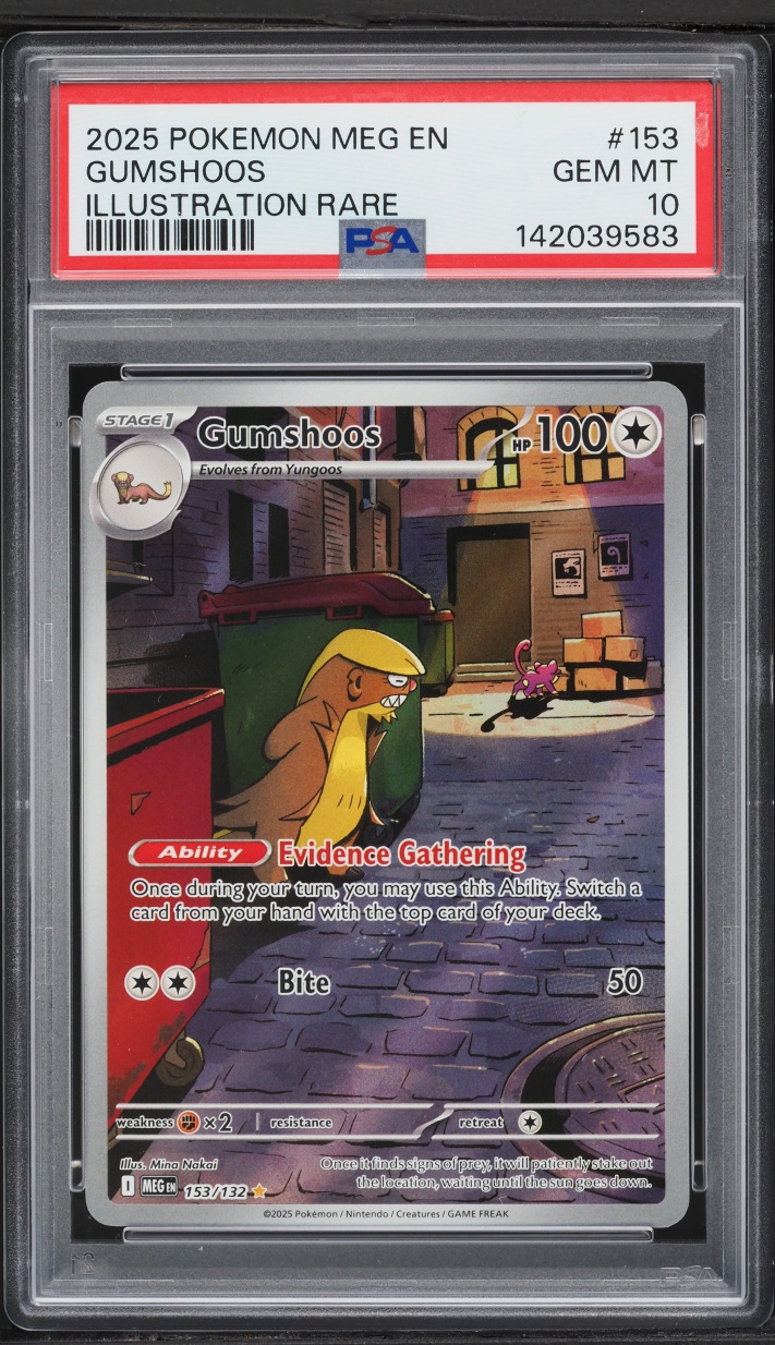 2025 Pokemon Mega Evolution IR Gumshoos #153 PSA 10 GEM MINT