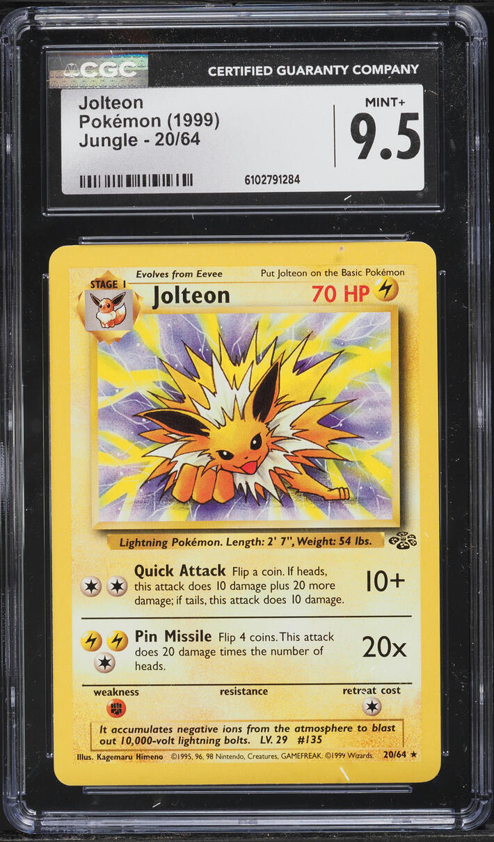 1999 Pokemon Jungle Jolteon #20 CGC 9.5 MINT+