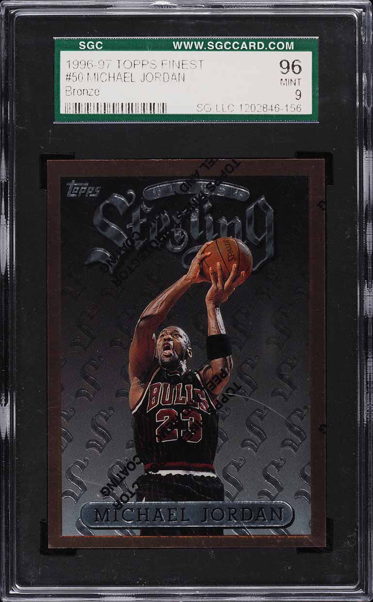 1996 Finest Basketball w/ Coating Michael Jordan #50 SGC 9 MINT