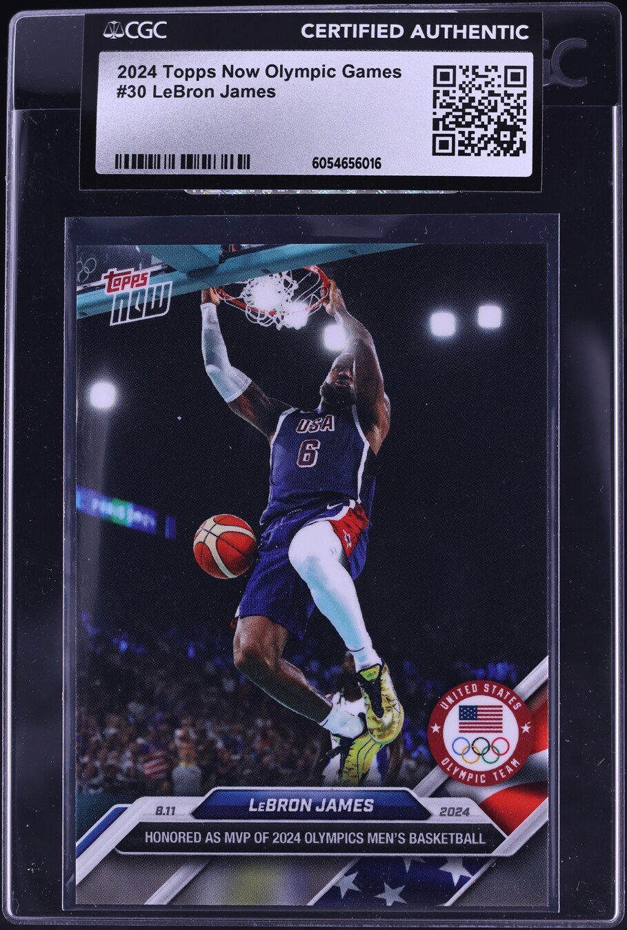 2024 Topps Now Olympic Games LeBron James #30 CGC AUTH