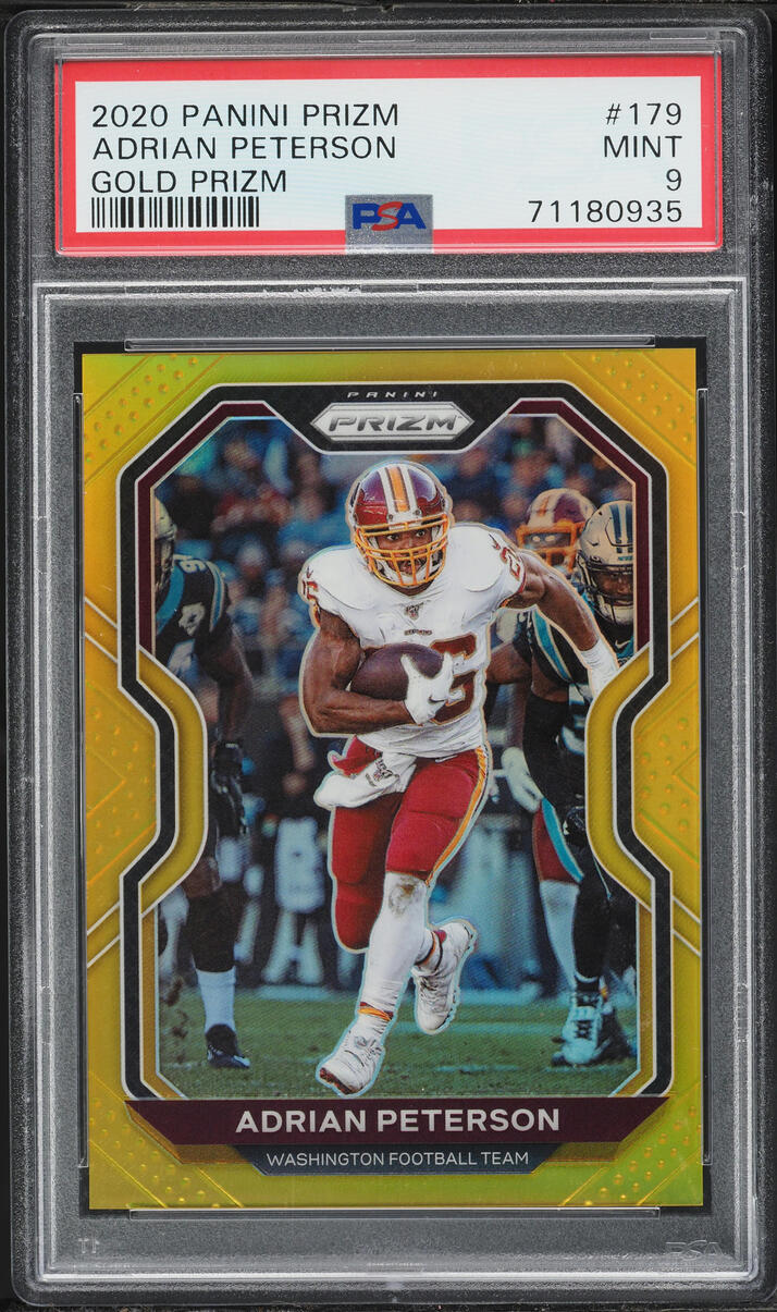 2020 Panini Prizm Gold Adrian Peterson /10 #179 PSA 9 MINT