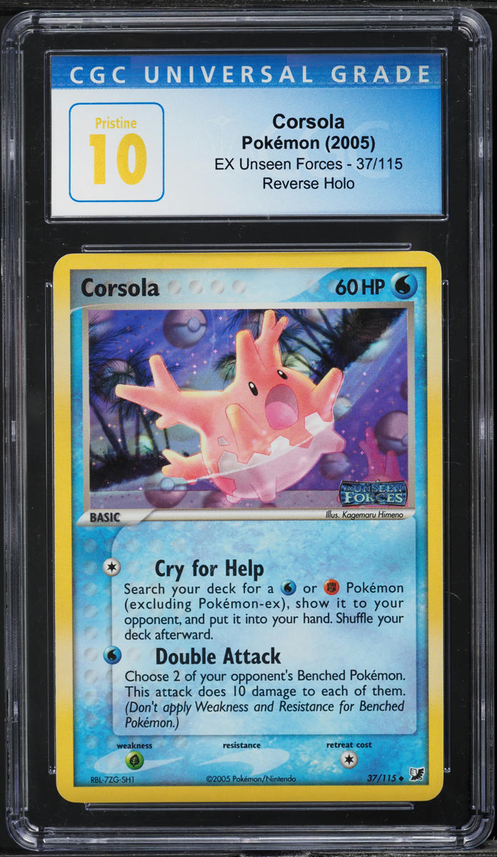 2005 Pokemon EX Unseen Forces Reverse Holo Corsola #37 CGC 10 PRISTINE