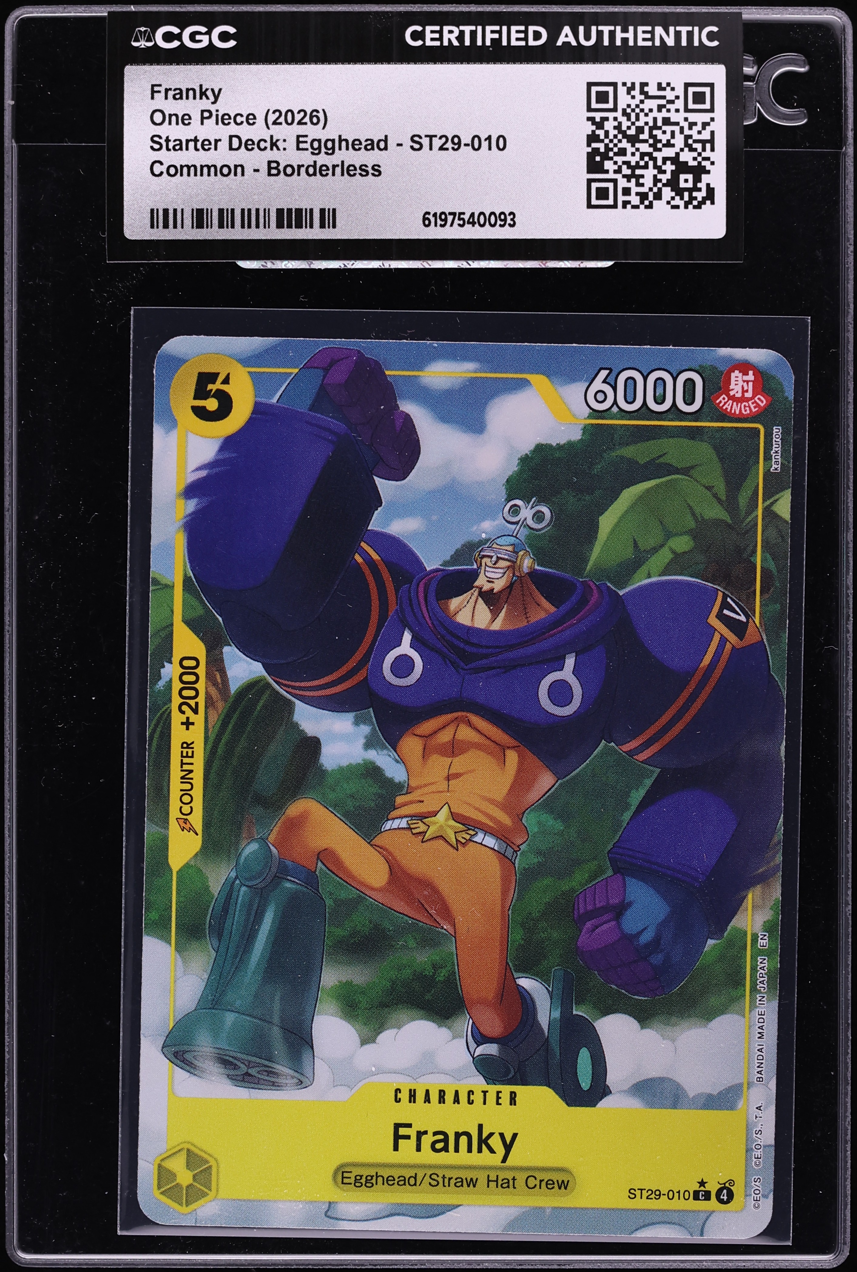 2026 One Piece Starter Deck Egghead Borderless Franky #ST29-010 CGC AUTH