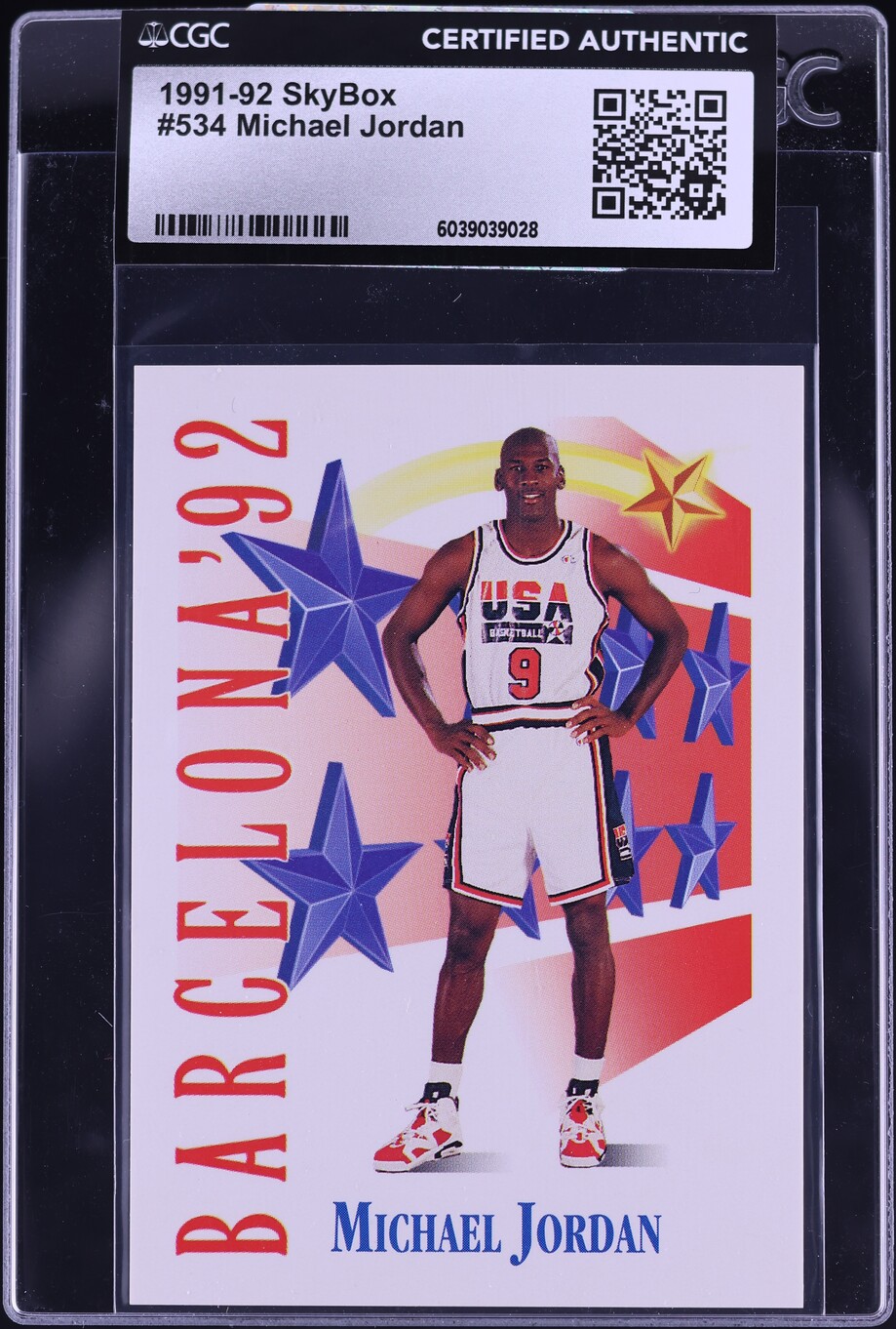 1991 Skybox USA Michael Jordan #534 CGC AUTH