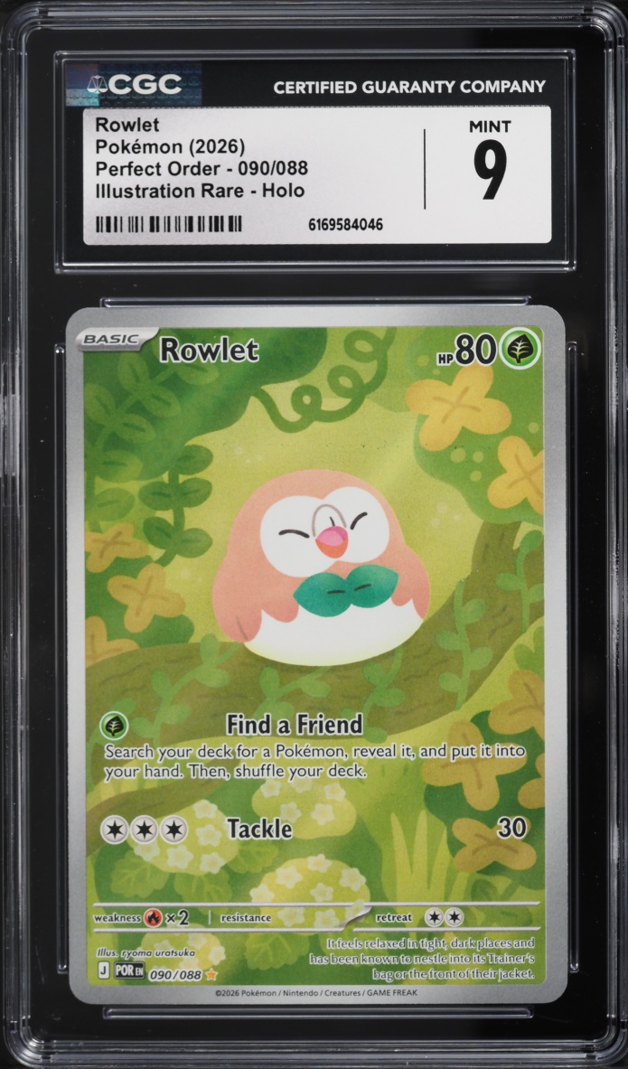 2026 Pokemon Mega Evolution Perfect Order IR Rowlet #90 CGC 9 MINT