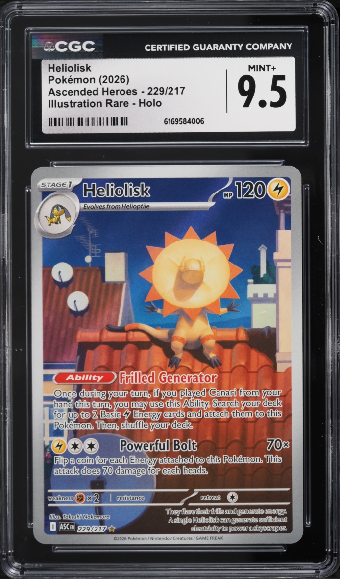 2026 Pokemon Mega Evolution Ascended Heroes IR Heliolisk #229 CGC 9.5 MINT+