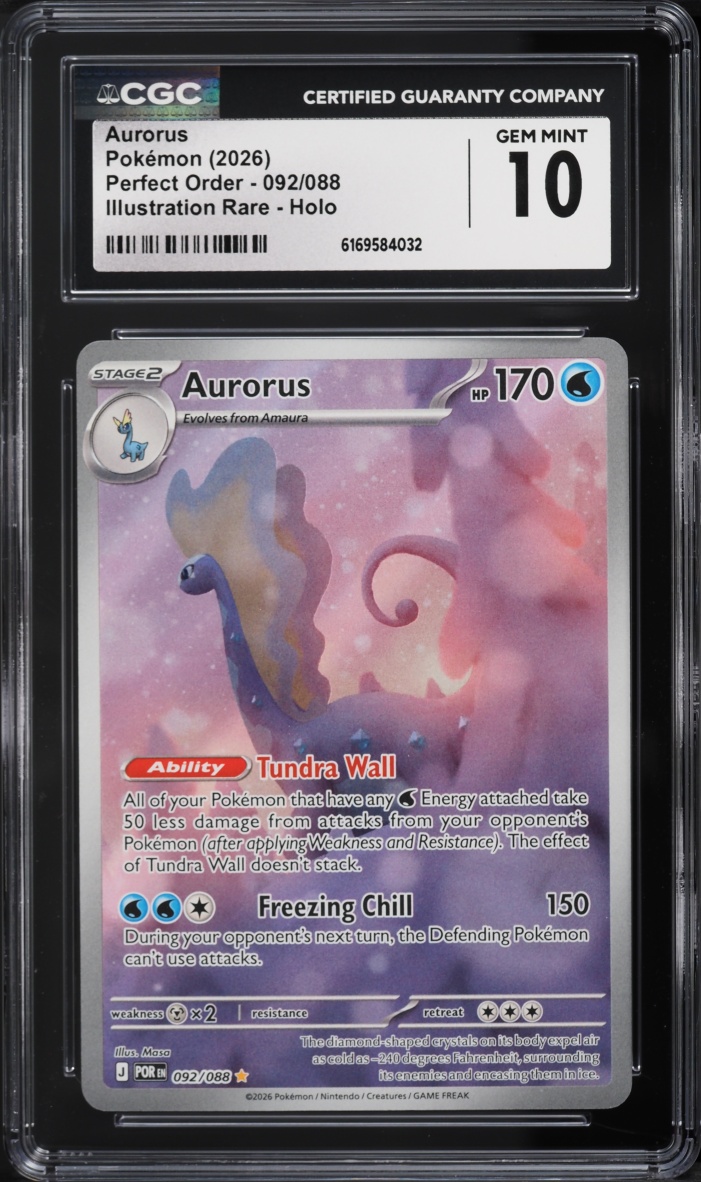2026 Pokemon Mega Evolution Perfect Order IR Aurorus #92 CGC 10 GEM MINT