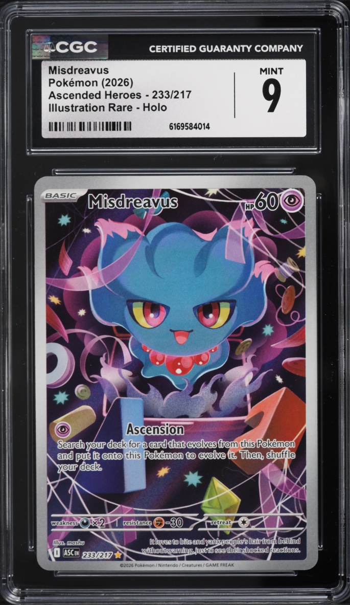2026 Pokemon Mega Evolution Ascended Heroes IR Misdreavus #233 CGC 9 MINT
