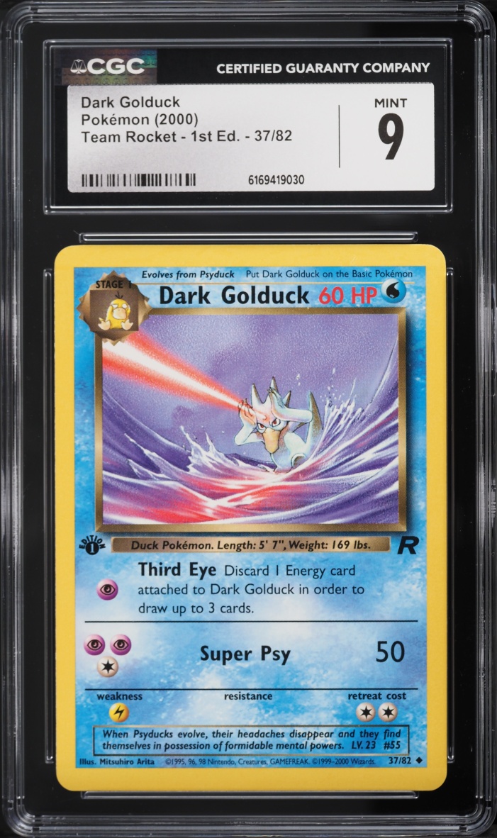 2000 Pokemon Team Rocket 1st Edition Dark Golduck #37 CGC 9 MINT