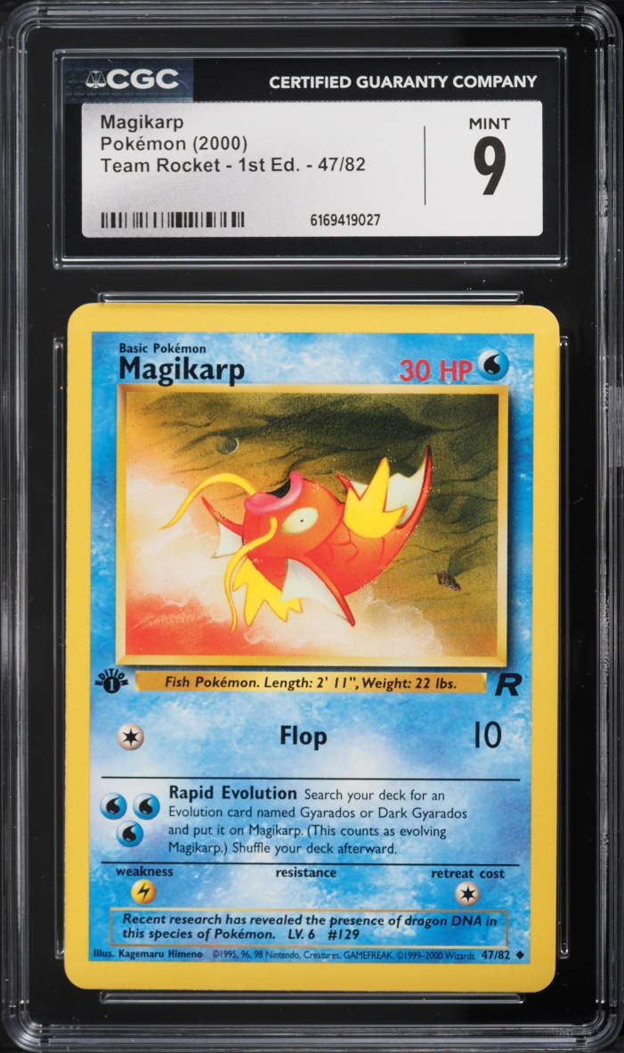 2000 Pokemon Team Rocket 1st Edition Magikarp #47 CGC 9 MINT