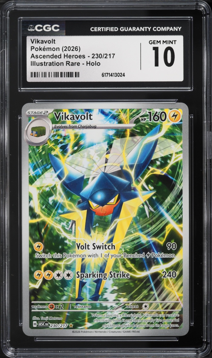 2026 Pokemon Mega Evolution Ascended Heroes IR Vikavolt #230 CGC 10 GEM MINT