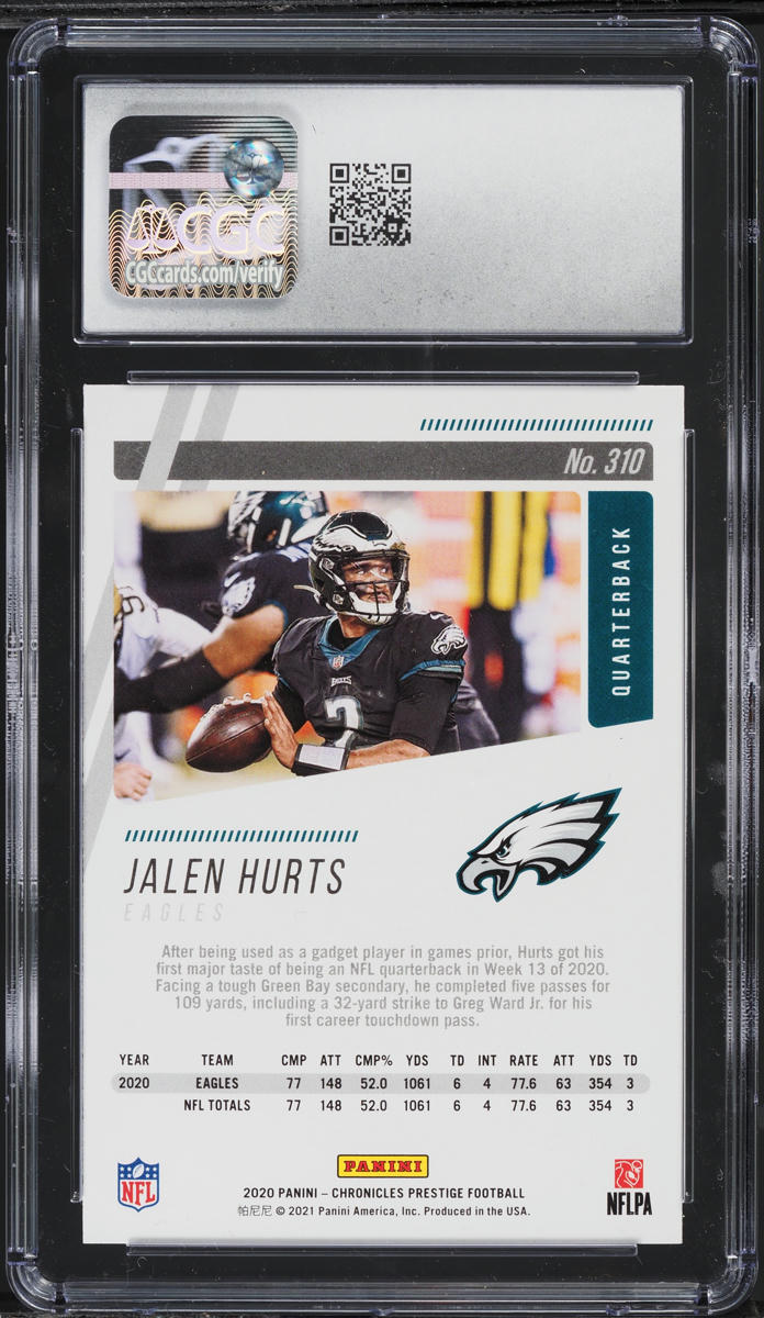 2020 Panini Chronicles Prestige Jalen Hurts ROOKIE #310 CGC 9 MINT