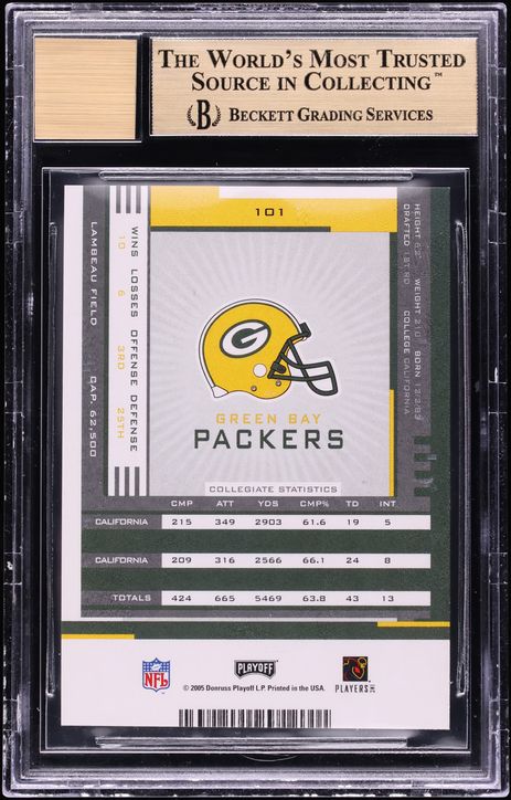 2005 Playoff Contenders Aaron Rodgers ROOKIE AUTO #101 BGS 9.5 GEM MINT