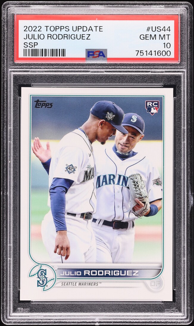 2022 Topps Update Variation Julio Rodriguez w/ Ichiro ROOKIE #US44 PSA 10 GEM MINT
