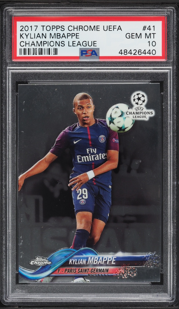2017 Topps Chrome UEFA Kylian Mbappe ROOKIE #41 PSA 10 GEM MINT