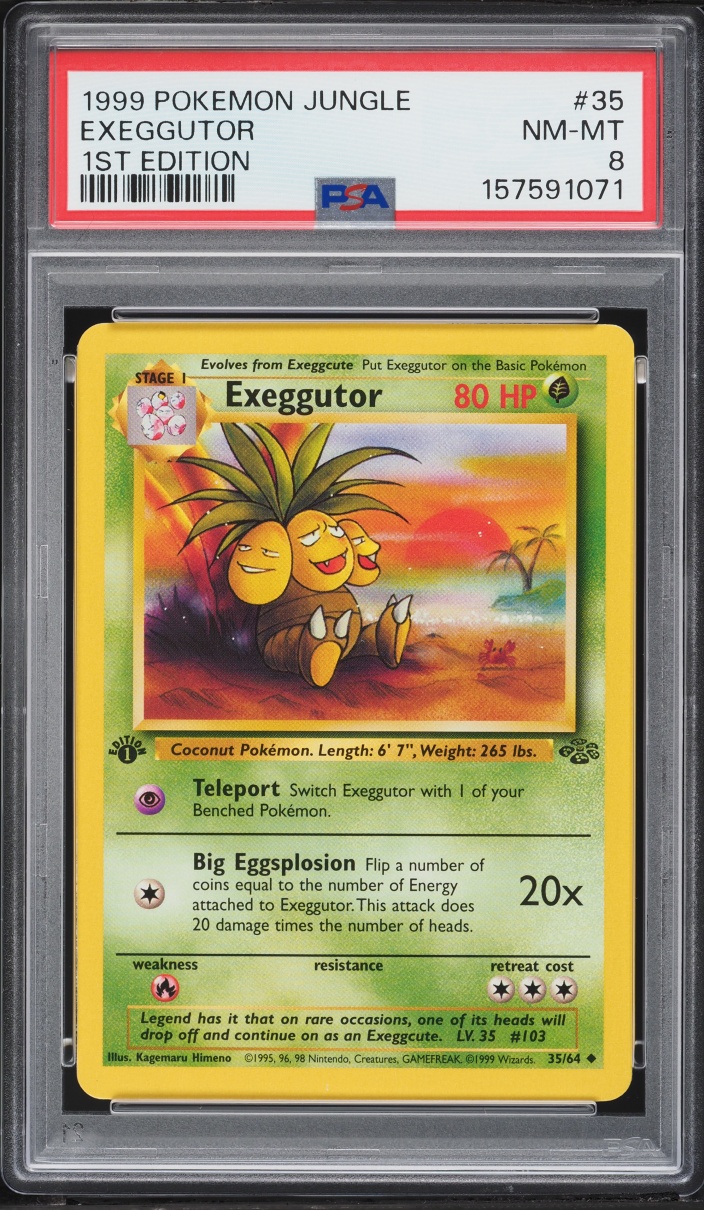1999 Pokemon Jungle 1st Edition Exeggutor #35 PSA 8 NM-MT
