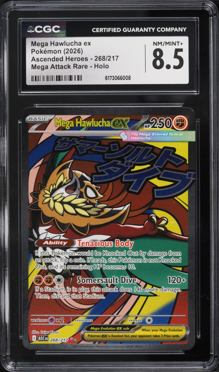 2026 Pokemon Mega Evolution Ascended Heroes MA Mega Hawlucha Ex #268 CGC 8.5 NM-MT+