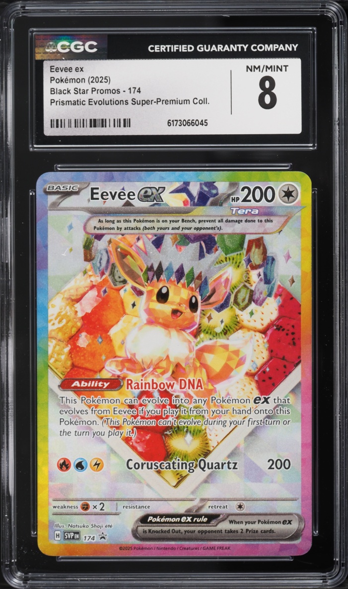 2025 Pokemon SV Promo Prismatic Evolutions Super Premium Coll. Full Art Eevee EX #174 CGC 8
