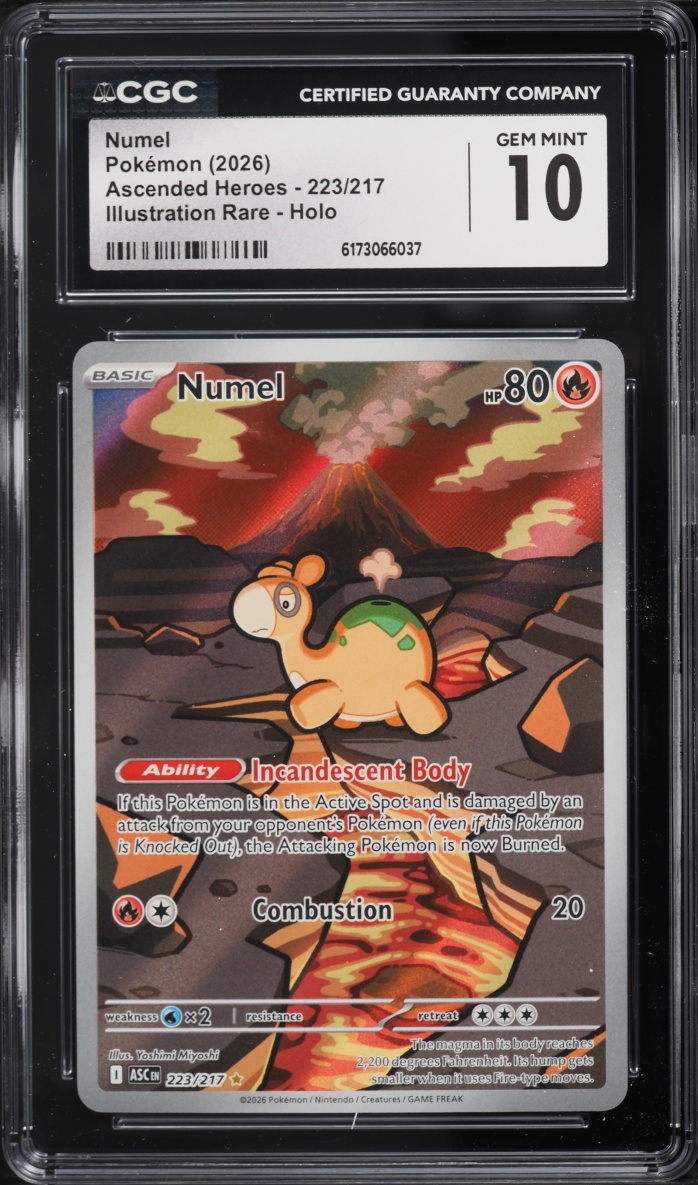 2026 Pokemon Mega Evolution Ascended Heroes IR Numel #223 CGC 10 GEM MINT