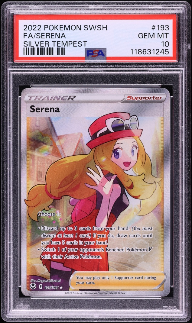 2022 Pokemon Sword & Shield Silver Tempest Full Art Serena #193 PSA 10 GEM MINT