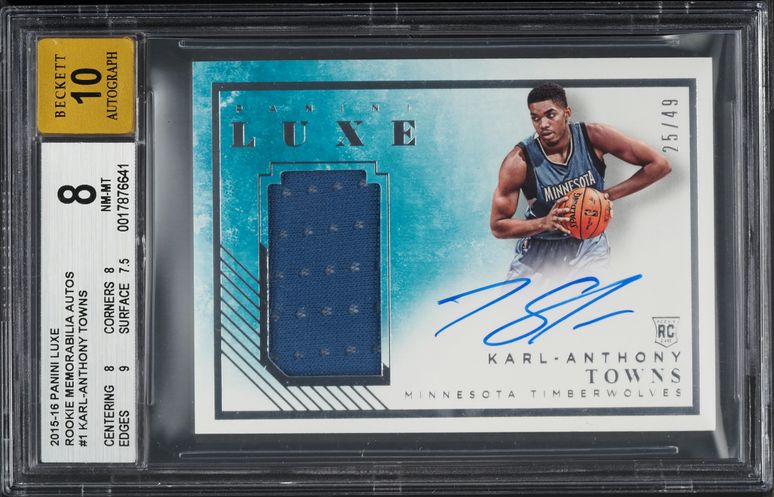 2021 Panini Flawless Gold Karl-Anthony Towns PATCH AUTO 1/10 #29