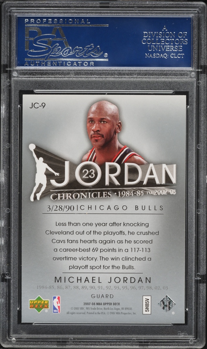2007 Upper Deck Jordan Chronicles Michael Jordan #JC-9 PSA 10 GEM MINT