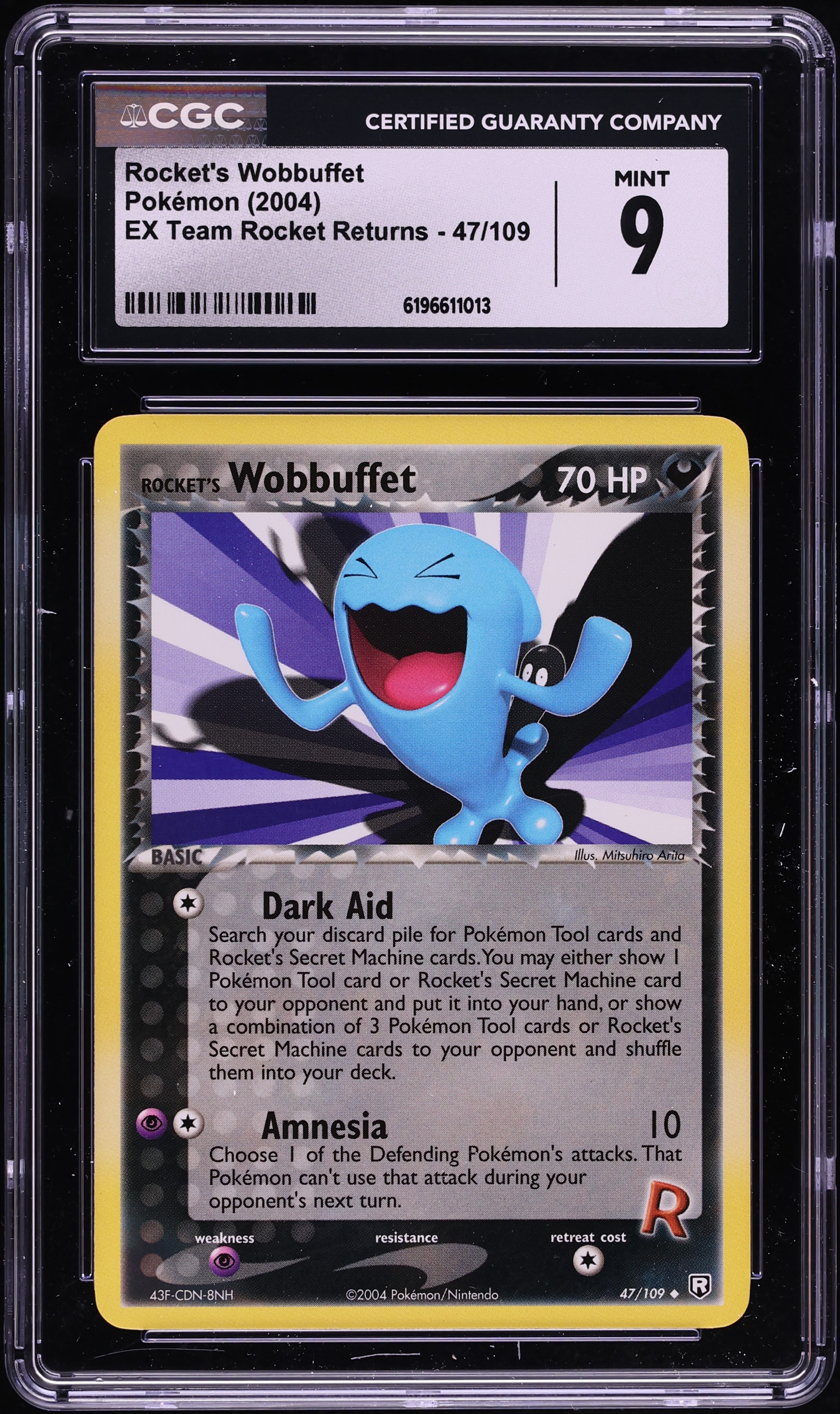 2004 Pokemon EX Team Rocket Returns Rocket's Wobbuffet #47 CGC 9 MINT