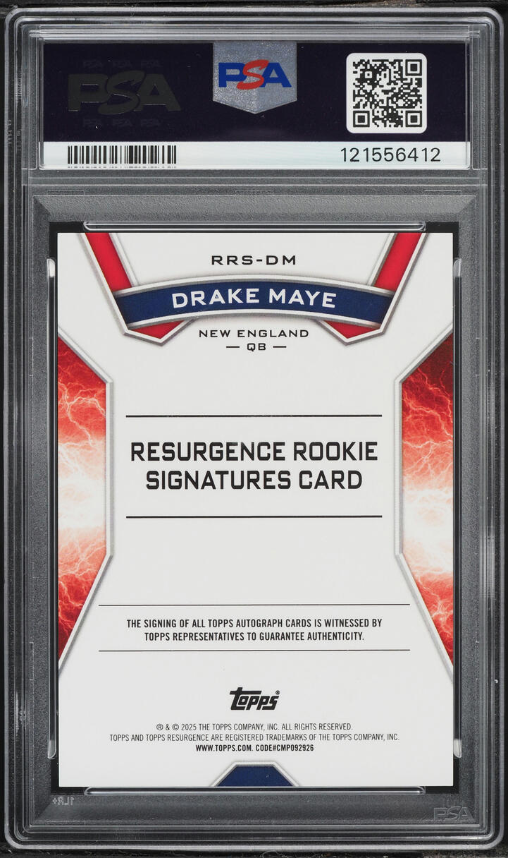 2024 Topps Resurgence Drake Maye ROOKIE AUTO #RRS-DM PSA 10 GEM MINT