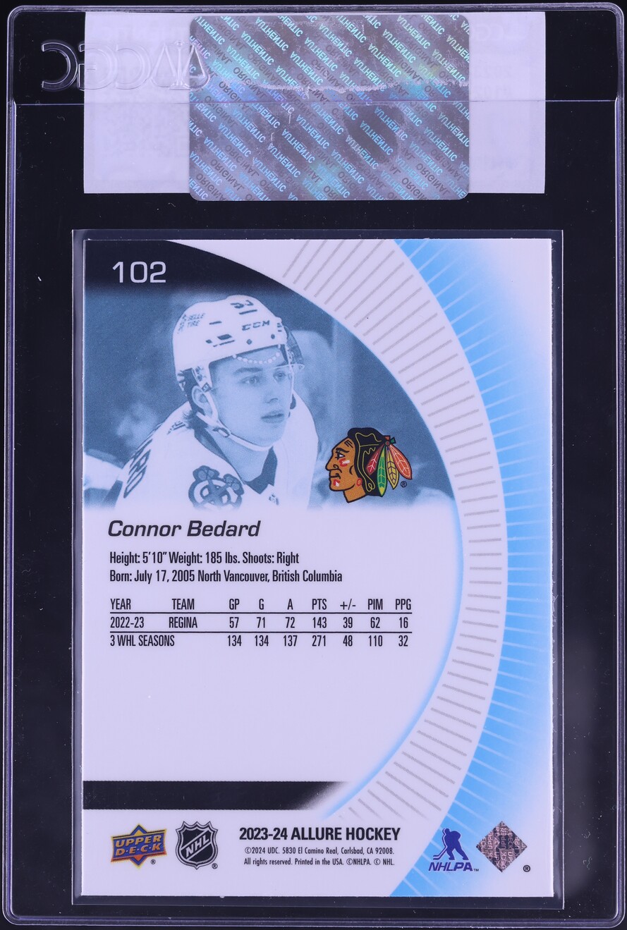 2023 Upper Deck Allure Connor Bedard ROOKIE #102 CGC AUTH