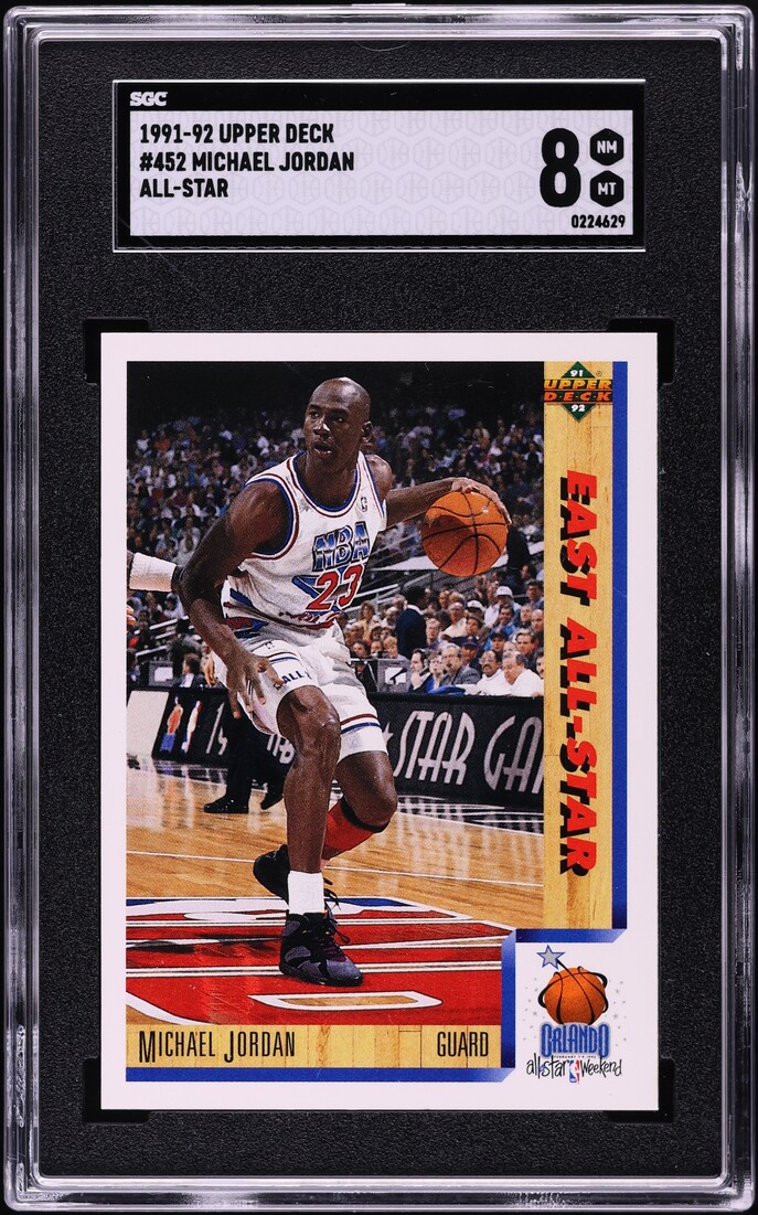 1991 Upper Deck Basketball Michael Jordan ALL-STAR #452 SGC 8 NM-MT