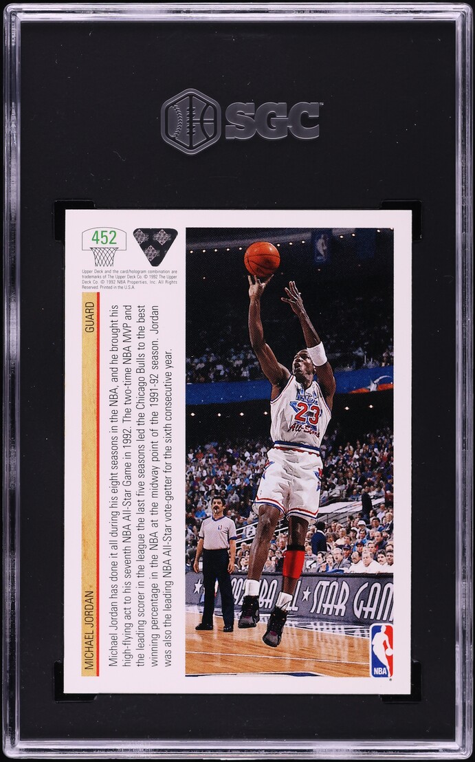 1991 Upper Deck Basketball Michael Jordan ALL-STAR #452 SGC 8 NM-MT