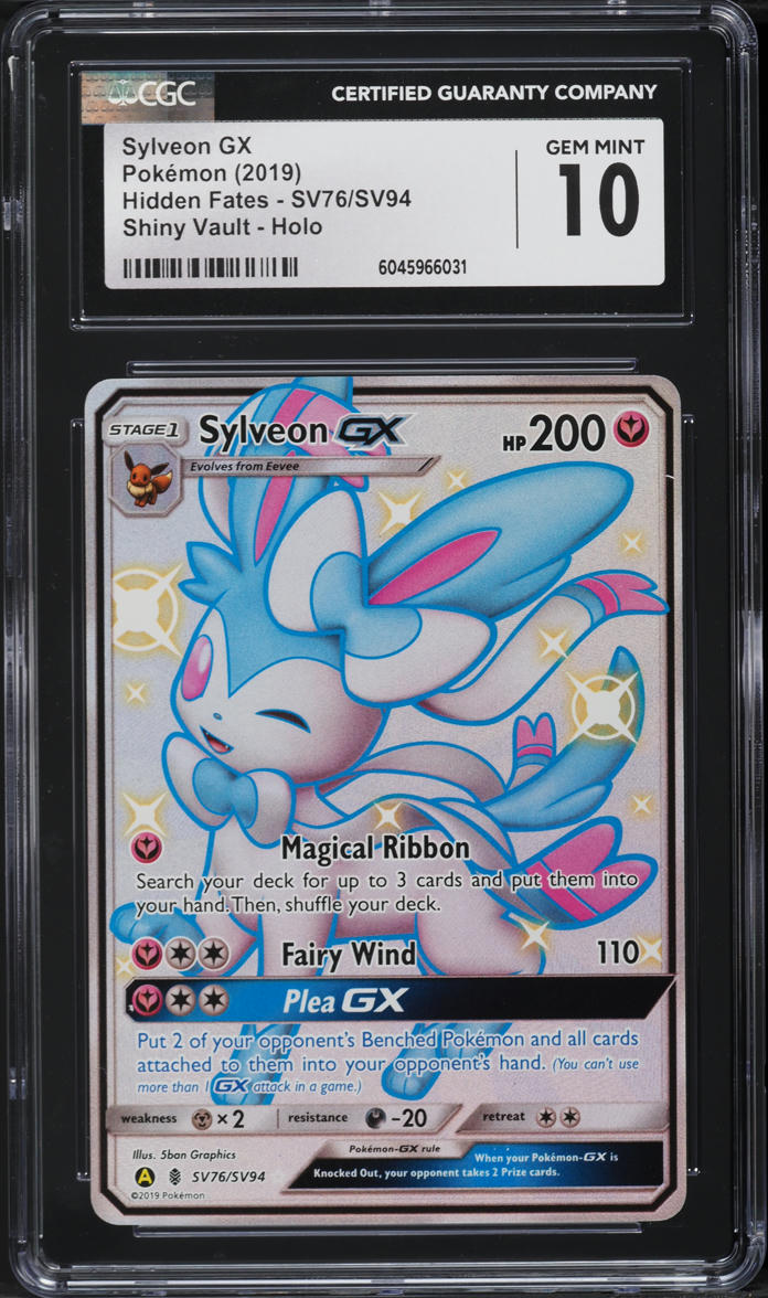 2019 Pokemon Sun & Moon Hidden Fates Full Art Sylveon GX #SV76 CGC 10 GEM MINT
