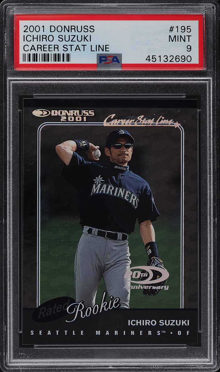 2001 Upper Deck Victory Bat Ichiro ROOKIE PATCH #564 BGS 8 NM-MT