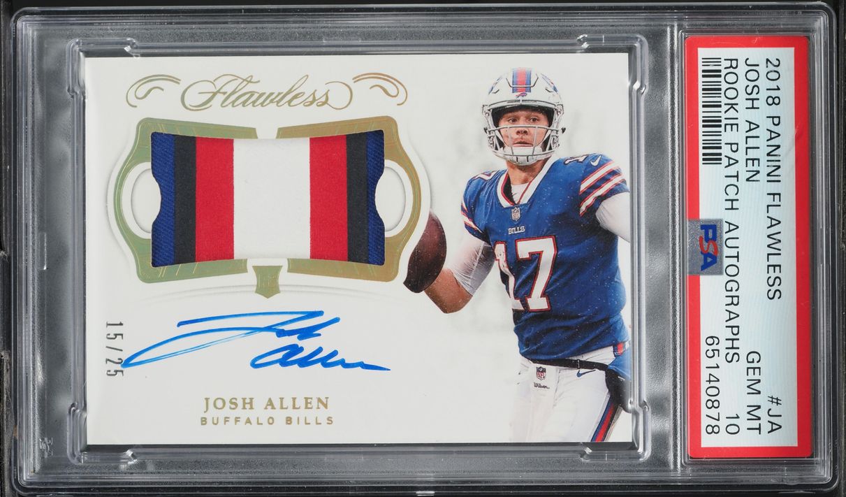 2018 Panini Flawless Josh Allen ROOKIE PATCH AUTO /25 #RPA-JA PSA 10 ...