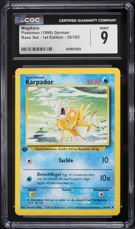 1999 Pokemon Base Set Shadowless Magikarp #35 CGC 10 GEM MINT on
