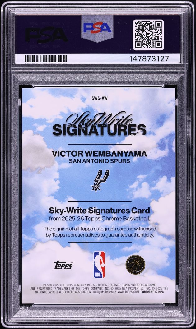 2025 Topps Chrome Sky Write Gold Geometric Victor Wembanyama AUTO /50 #SWS-VW PSA 10 GEM MINT